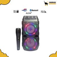 Gambar Speaker Portable + Mic Blutooth dari markasbarang.sda Kab. Sidoarjo 1 Tokopedia