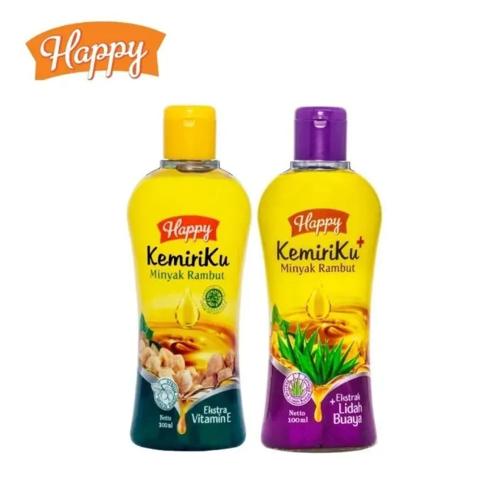 Happy Kemiriku Minyak Rambut menutrisi Extra Vit E / Extra Lidah buaya 100ml