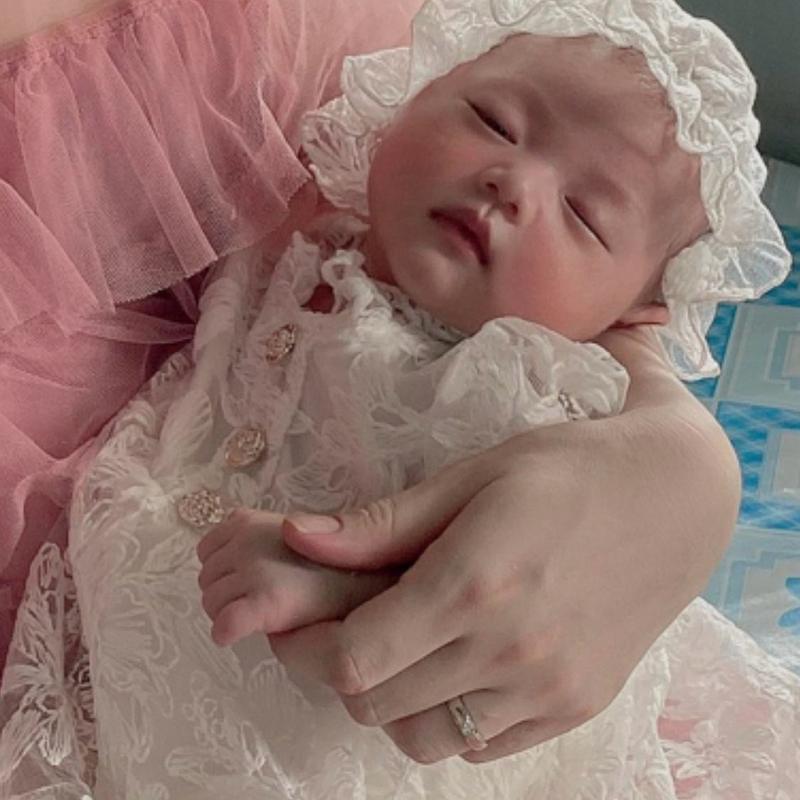 [ĐỘC QUYỀN] Body Váy Ren Công Chúa Cho Bé  3-13kg trên gối nút trên gối thiên nhiên bộ đồ liền thân & áo liền quần Giày gái 1