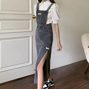 Overall Rok Denim Panjang Ash Black