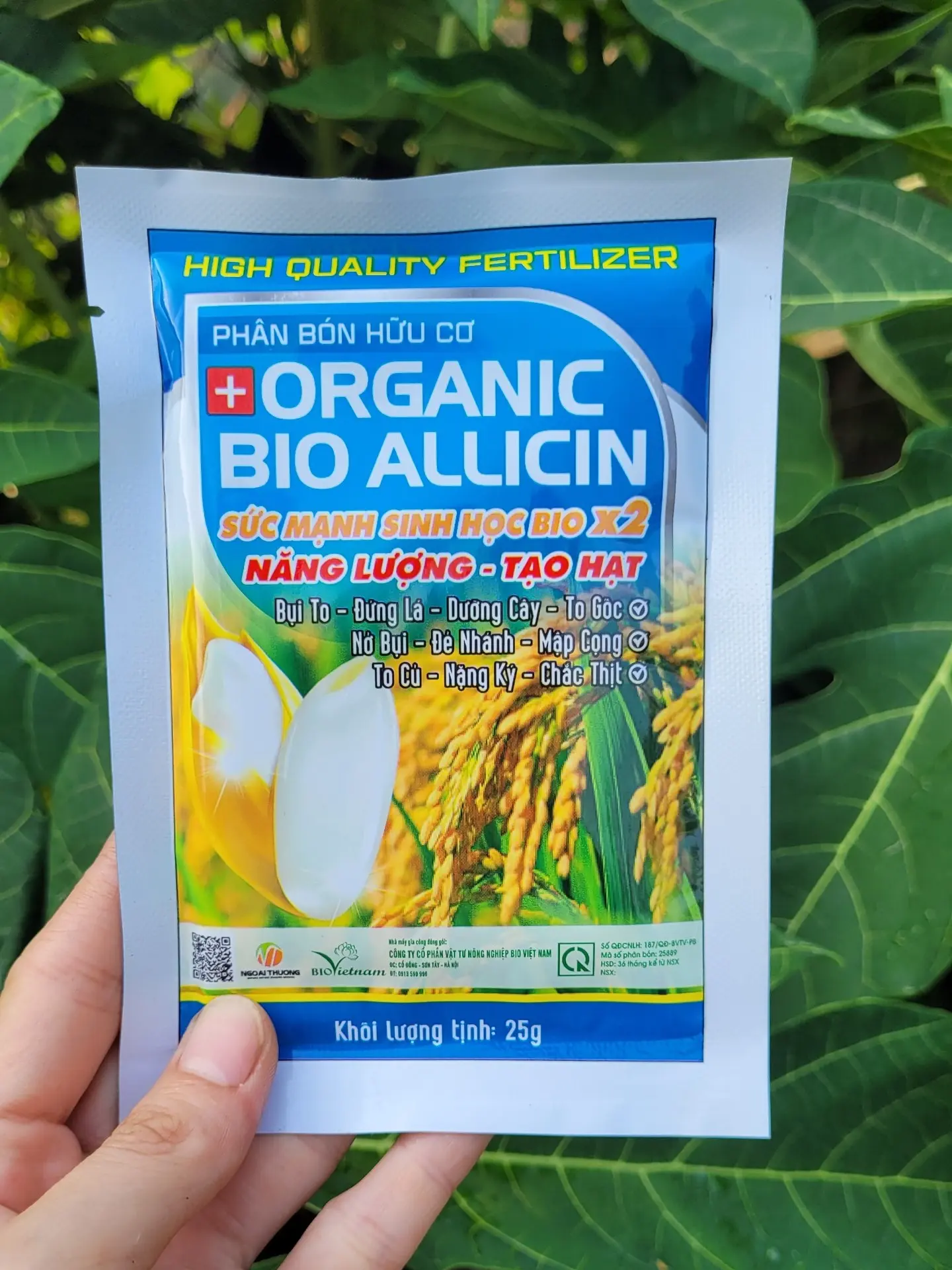 Phân bón vô gạo, năng lượng tạO hạt cho cây lúa, chín chắc tới cậy BIO ORGANIC gói 25 gram
