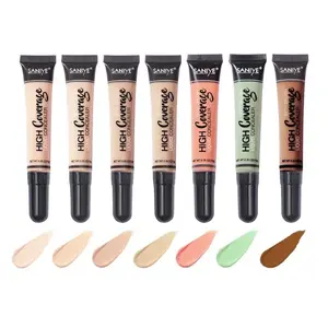 SANIYE 7 Warna Concealer Full Coverage Jerawat Dan Bekas Luka Merah dan Hijau Waterproof Wajah