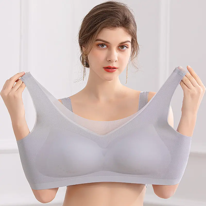 Plus Size Bra 7XL Seamless Bras For Women Underwear Lady Sexy Wireless Breathable Brassiere Push Up Bralette With Pads Top Bras Womenswear Comfort Comfortable Innerwear Bridal