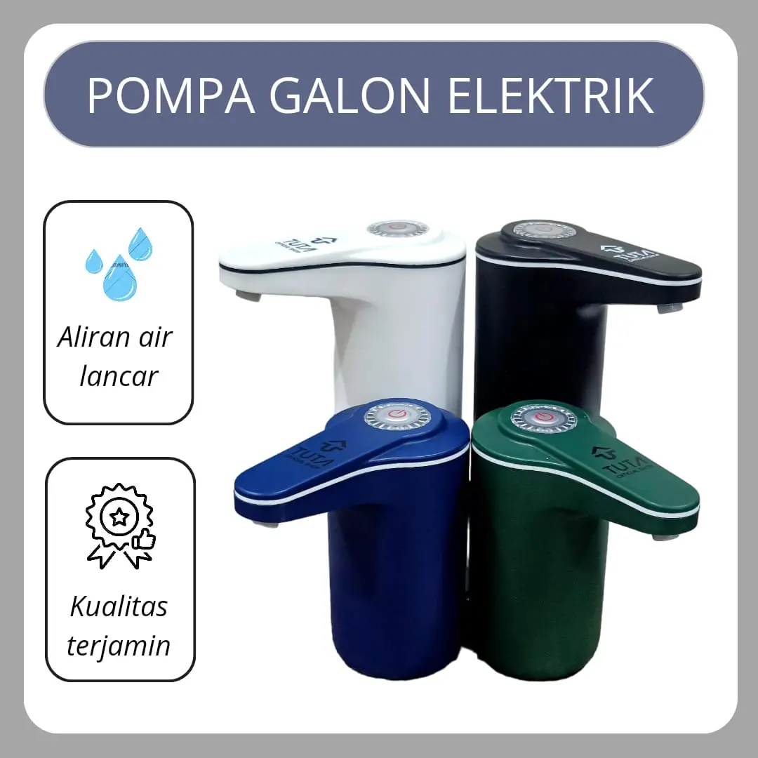 Pompa Galon Elektrik Dispenser Air Minum Pump Charge USB Kabel Stainless