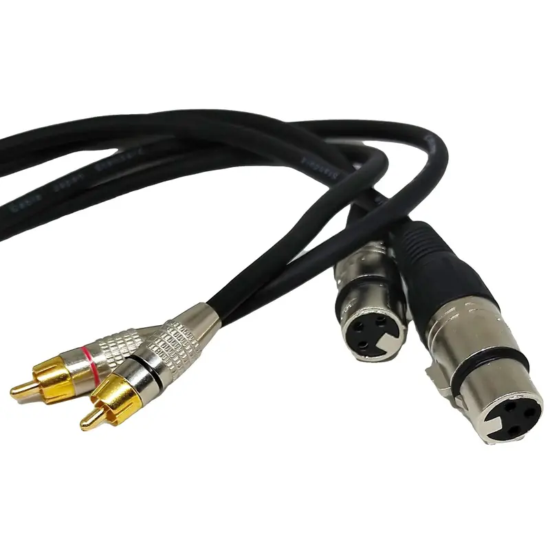 Kabel Mixer Ke Power Amplifier(1Pasang)/kabel xlr canon Female 3pin to RCA canare hitam 1meter 2meter 3meter 5meter Accessories 1