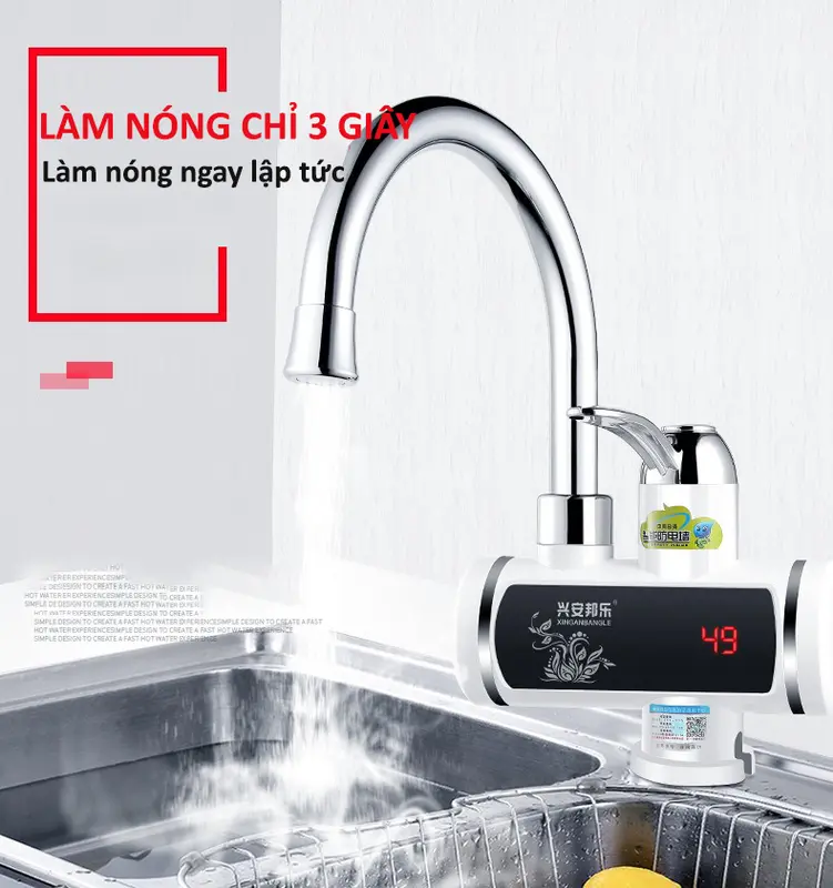 Máy Làm Nước Nóng Lạnh Lắp Đặt Tại Vòi KAW , Làm Nóng Nhanh, Cảm Biến Chống Giật An Toàn Sử Dụng 2