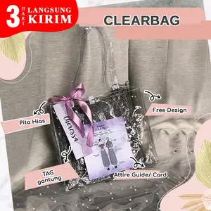 CLEAR BAG STANDART  ((CUSTOM NAMA)) -  Bridesmaid box Mika Tas Wedding