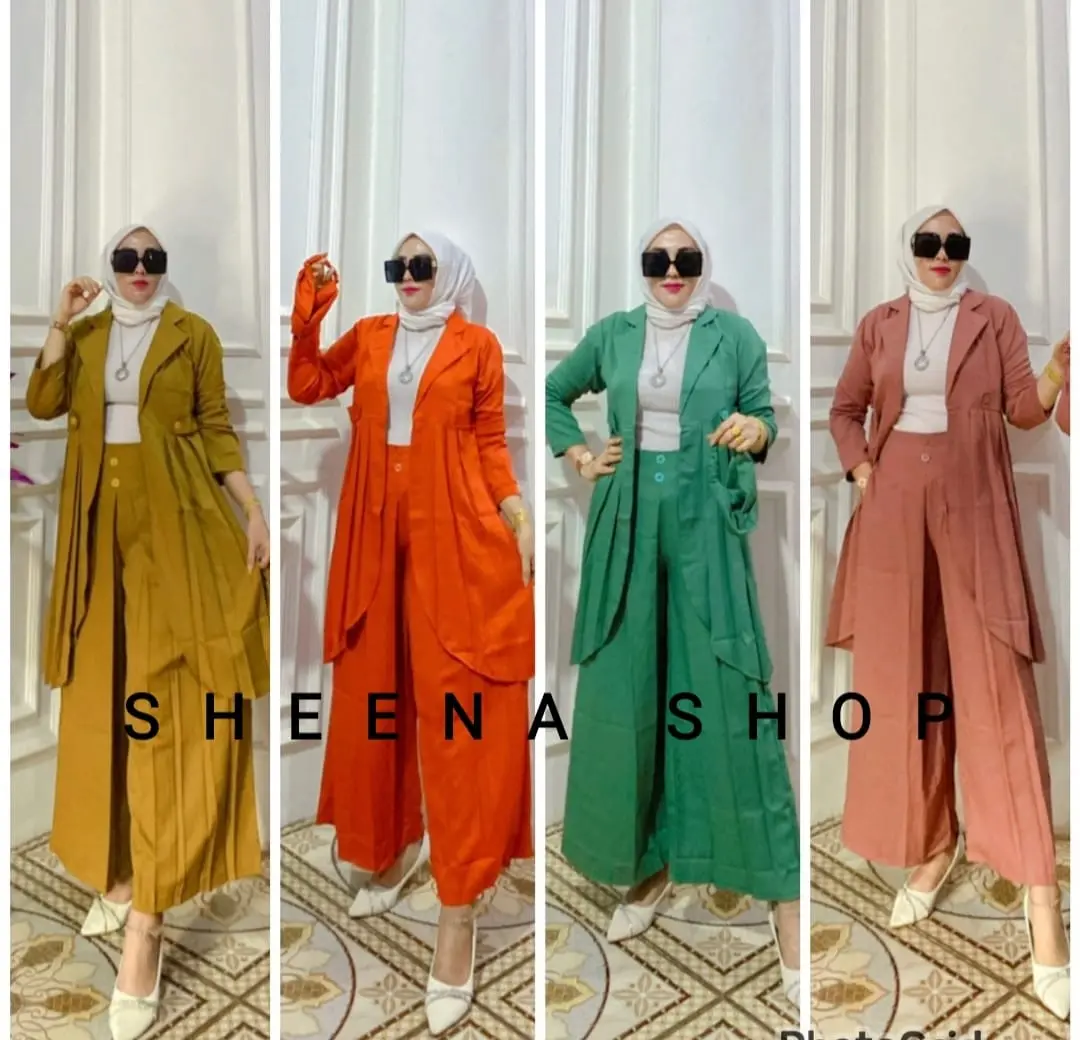 Set Long Blazer Celana Kulot Setelan Panjang