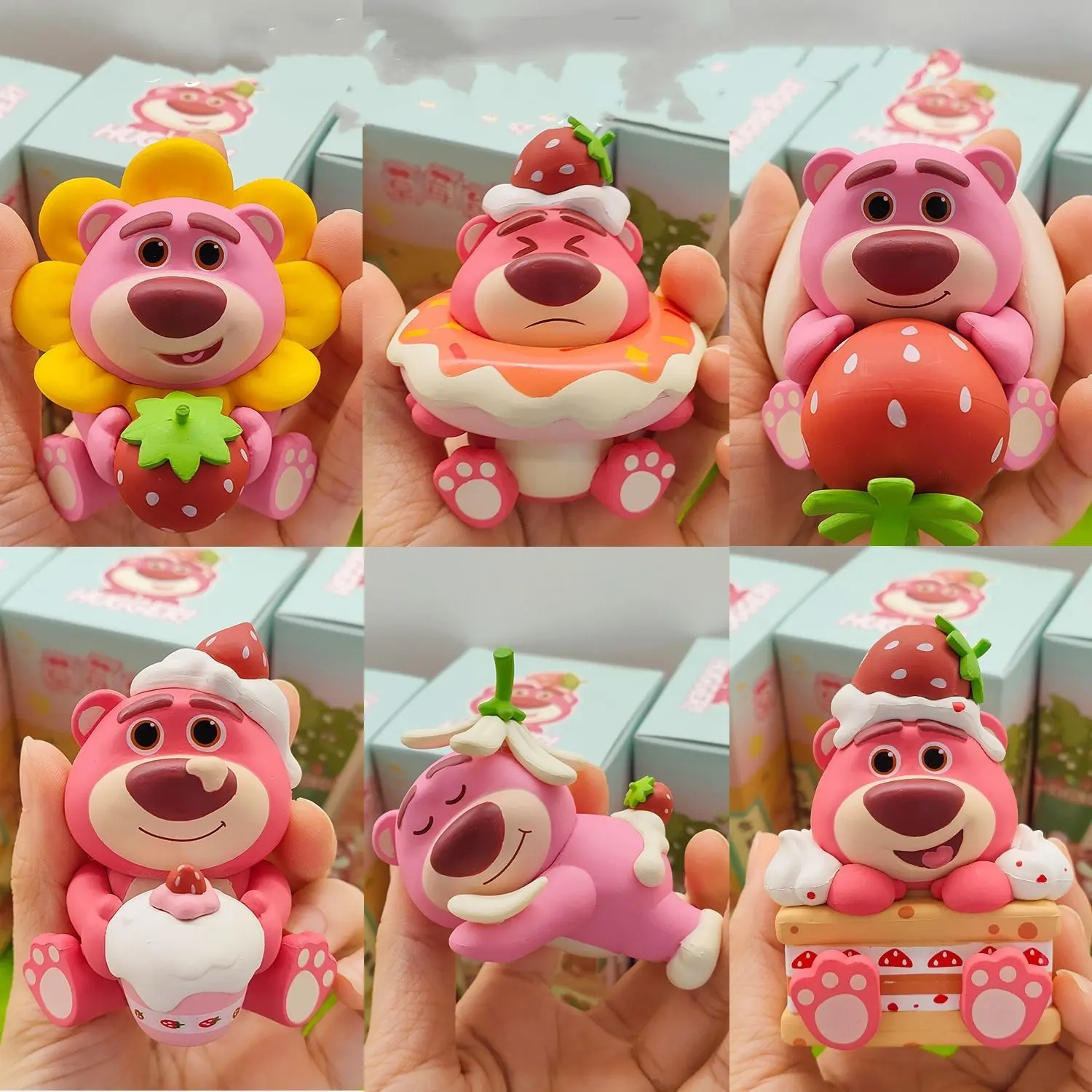 Strawberry Bear Blind Box Handmade Toy Online Influencer Cute Ass Bear Car Desktop Decoration Cake Birthday Gift Doll