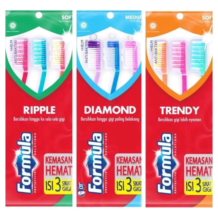 Sikat Gigi Formula - Sikat Gigi Family Pack - Sikat Gigi Isi 3