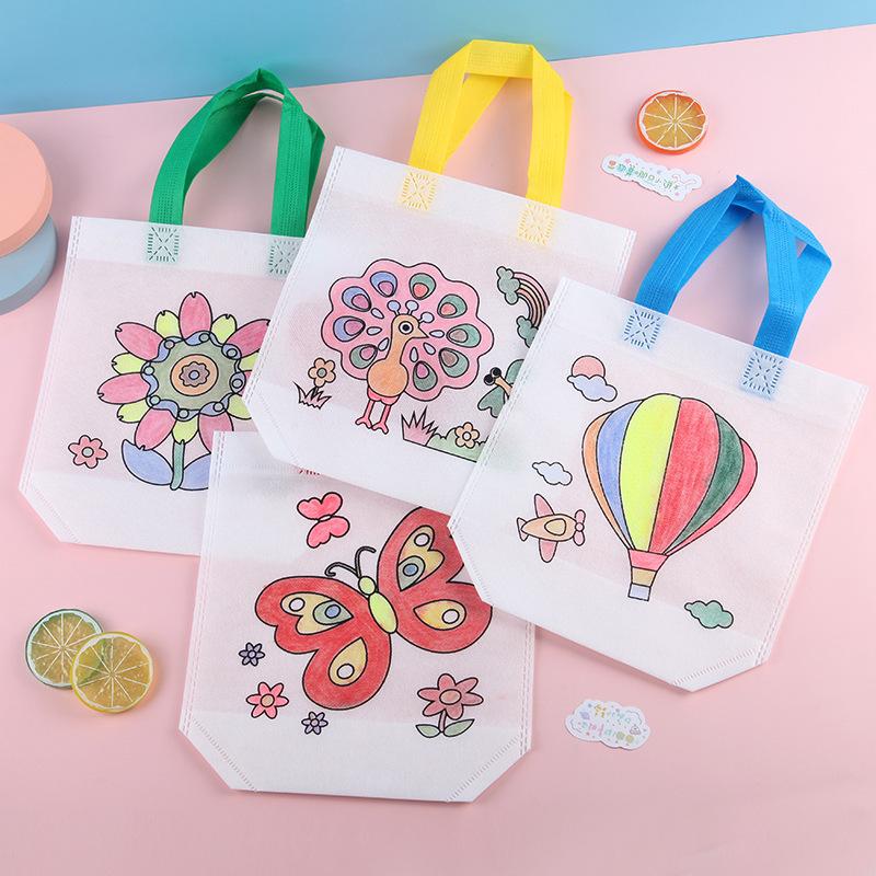 Product Introduction of DIY Hand-painted Canvas Bag Graffiti Tote Bag Children's Painting Graffiti Coloring Art Creative Handicraft Material Kit 5