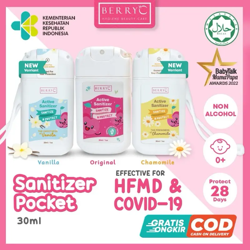 [FREE STRAP-SB] Berry C Pocket Sanitizer Alat Makan Tangan Antiseptik Anti Kuman Traveling Bisa Isi Ulang Pembunuh Kuman Penyakit COVID19 HFMD BerryC Antiseptik kantong  Anak Sekolah Charm Gantungan Tas BAG Bepergian