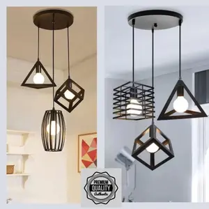 Lampu Gantung Minimalis Ruang Tamu 3 In 1 Set Modern Dekorasi Lampu Hias Ruangan Rumah Bohlam