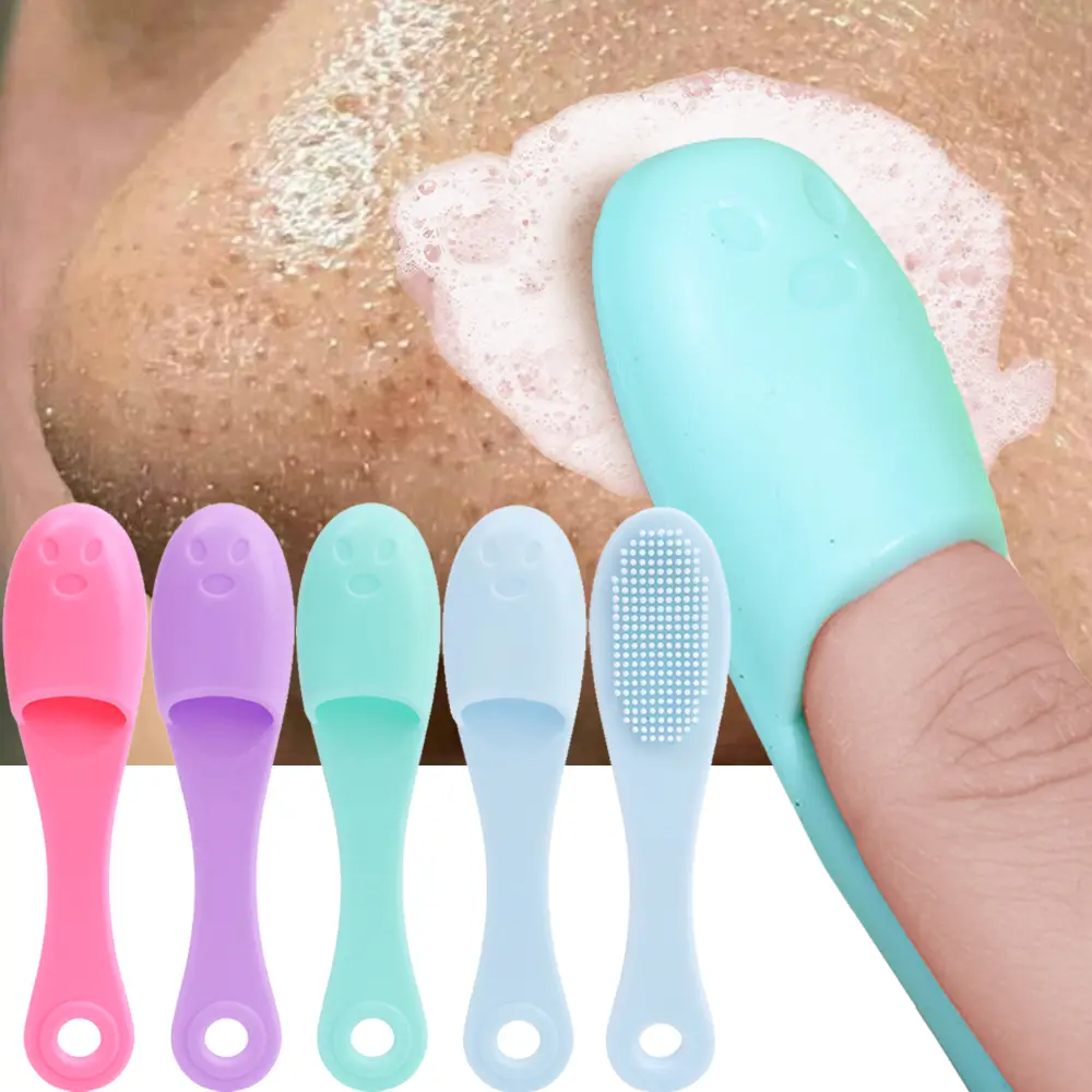 Silicone Nose Cleaning Brush Soft Bristle Facial Cleanser Manual Massage Brush Black Remover Nose Wing Acne Brushes Skin Care