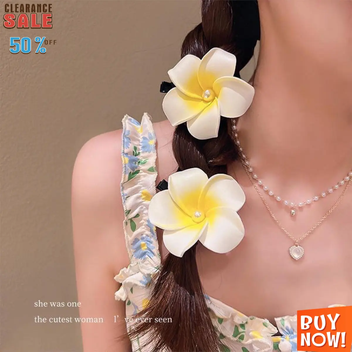 2025 Ready Stock Super Fairy Plumeria Rubra Headdress Summer Seaside Beach Travel Vacation Photo Plumeria Rubra Barrettes Dai Headdress Elegant Design Sense Advanced Light Luxury Fashion