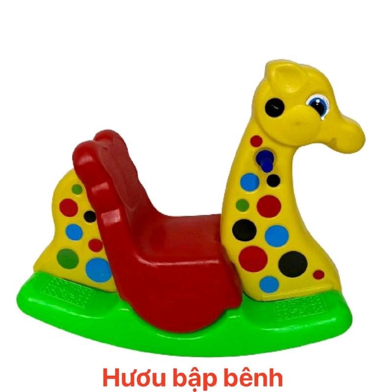Đồ Chơi Bập Bênh Hình Hưu Cao Cổ Cho Bé - Mẫu Đa Dạng Gà Vịt Chó Ngựa Hươu Dê Heo - Kích Thước Lớn 76x57x31cm.