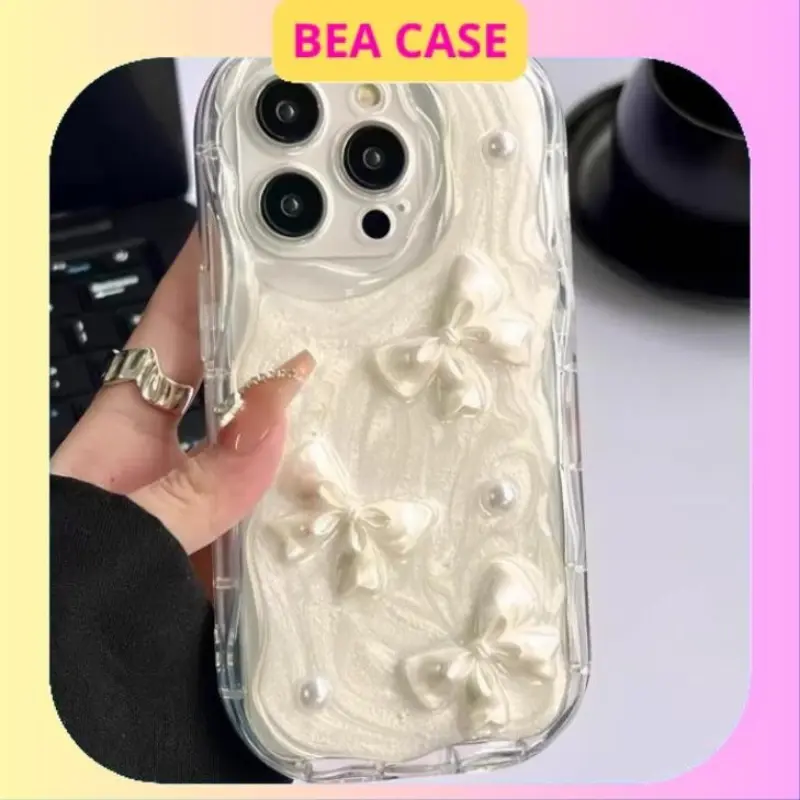 [Nơ ngọc trai] Ốp lưng iphone hoạ tiết Nơ ngọc trai cho 7plus/8plus/x/xs/xsmax/11/12/13/14/15/16/pro/plus/promax