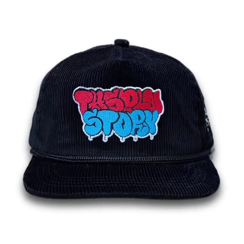 Topi Pria Rope Hat Fanel  Full Black Thisplan topi corduroy graffiti Baseball 1