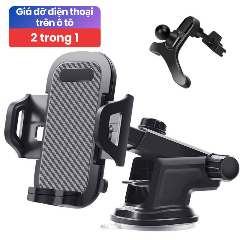Giá đỡ điện thoại ô tô đa năng xoay 360 độ gắn taplo xe hơi kẹp cửa gió điều hòa và kính lái