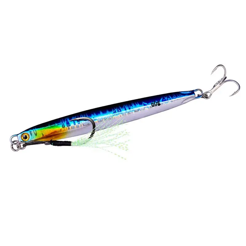 60g/2.1oz Long Casting Iron Plate Fish Lure, Artificial Fishing Lure with Hook, Fishing Accessories for Outdoor Fishing, Fishing Equipment 4