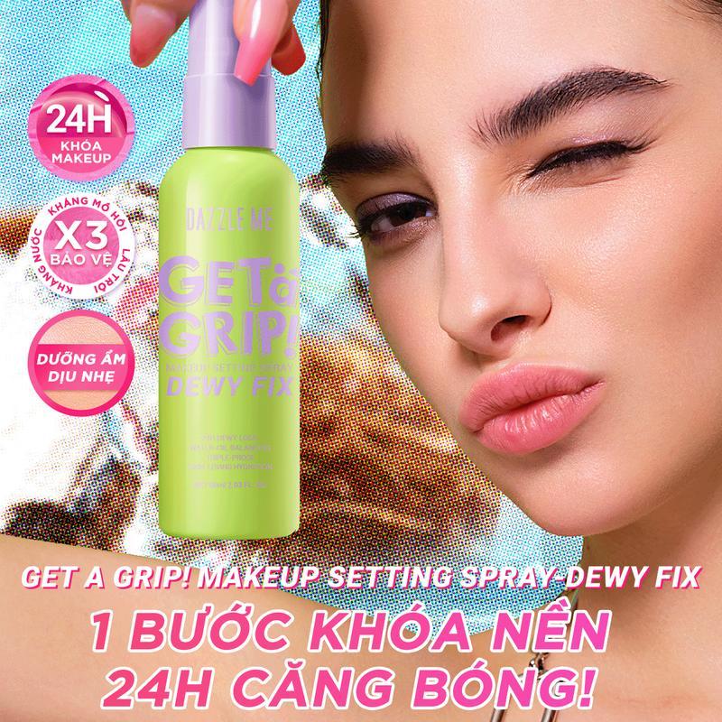 Xịt Khóa Makeup DAZZLE ME Xịt Cố Định Lớp Trang Điểm Lâu Trôi Và Kiểm Soát Dầu Dưỡng Ẩm Trên Da Makeup Setting Spray Dewy Matte 60ml Cosmetic Nữ Women Mỹ Phẩm 3