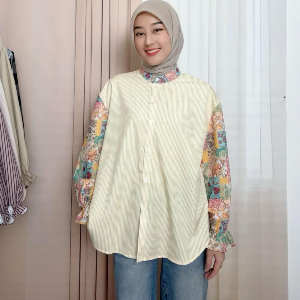 [ready stock]Asaya Korean style colorful plaid fashion casual shirt