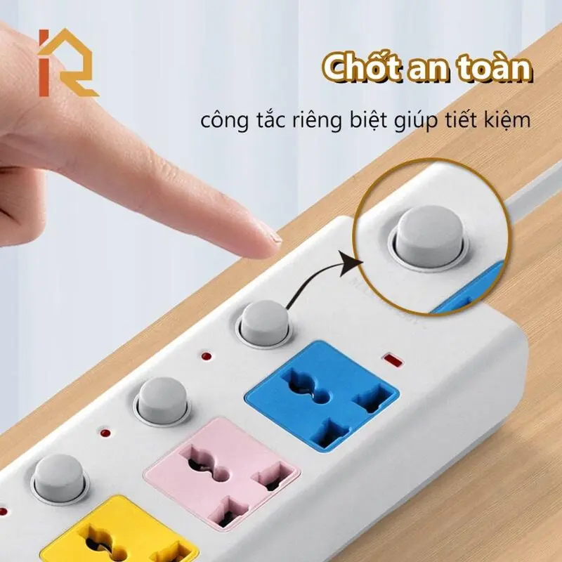 Ổ Cắm Điện USB Đa Năng Cao Cấp OCD01 Chống Giật Dây Dài, 2 Cổng Cắm USB với 4 ổ cắm Có Chốt An Toàn Tiện Dụng 2