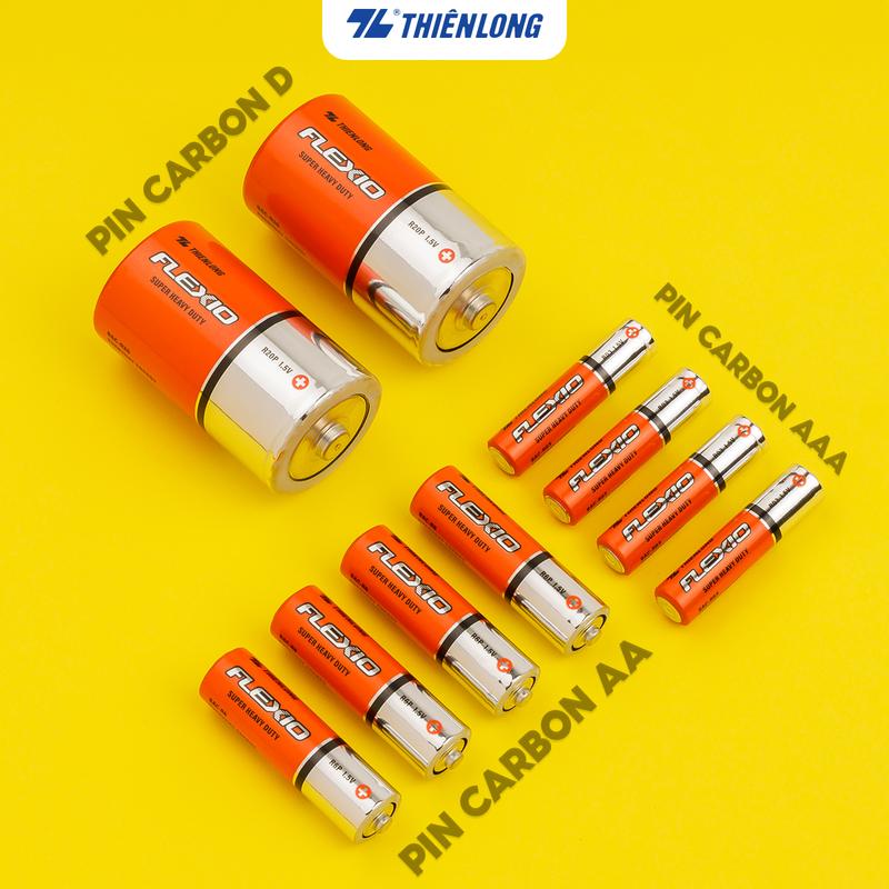 Pin loại AA/ AAA/ D Thiên Long Flexio - Hạn sử dụng siêu lâu