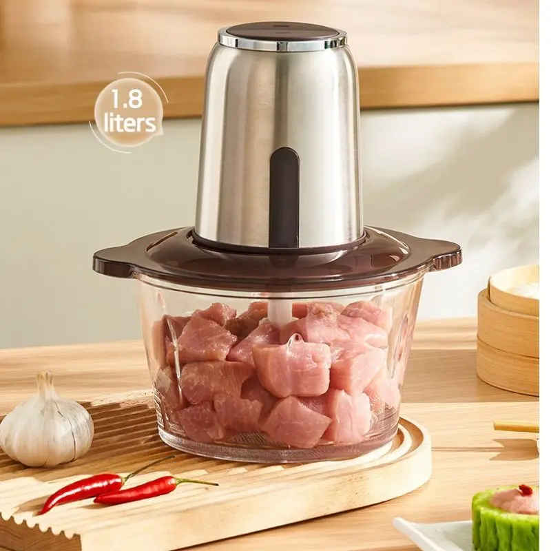 Máy Xay Thịt Chigo, Máy Xay thực phẩm đa năng, 4 Lưỡi dao Công Suất Lớn 300W Dung Tích 1,8 Lít máy  xay 1