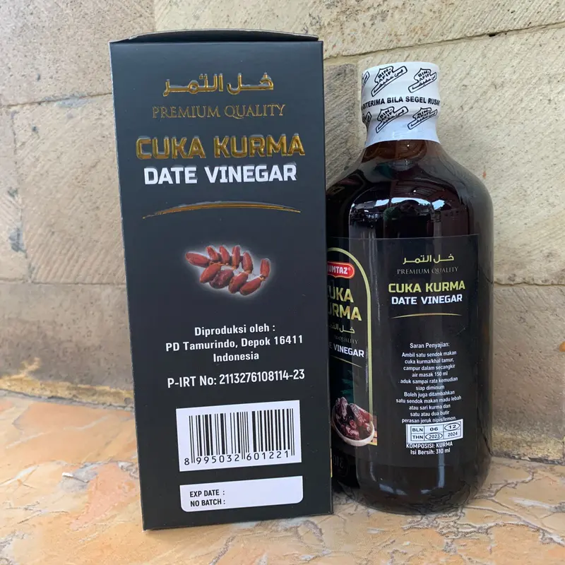 CUKA KURMA 310ML MUMTAZ PREMIUM DATE VINEGAR Herbal Cukka Makan Asli Halal asam asetat Botol 3