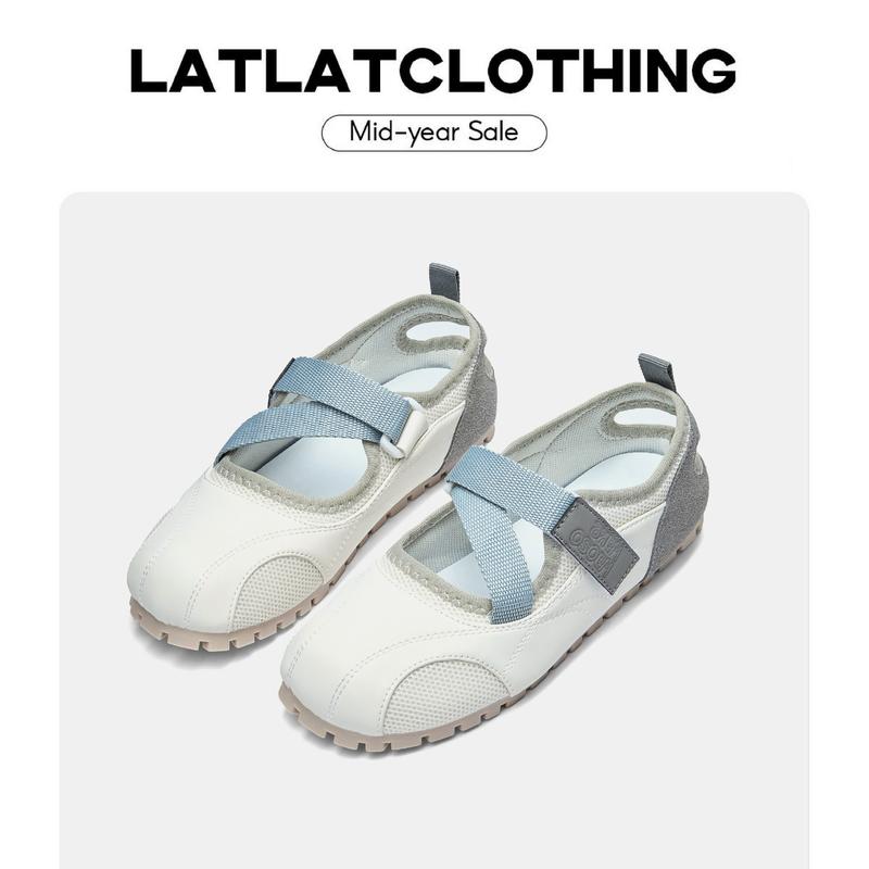 [ MỞ BÁN ] Giày sandal đế lười quai dán có thể điều chỉnh kích cỡ, ôm dáng chân - latlatclothing Nữ DéP Shoes