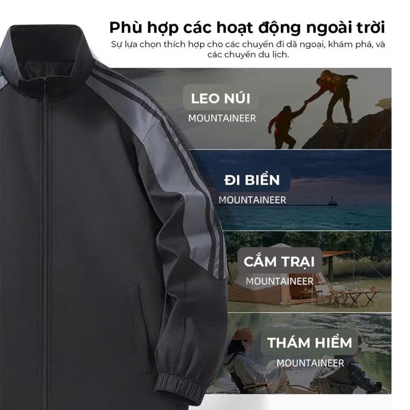 Product Introduction of Bộ Quần Áo Gió Thể Thao Nam Dài Tay Ba Sọc Thu Đông Chống Nước, Chống Bám Bẩn, Năng Động Trẻ Trung Sport Đồng Bi 18