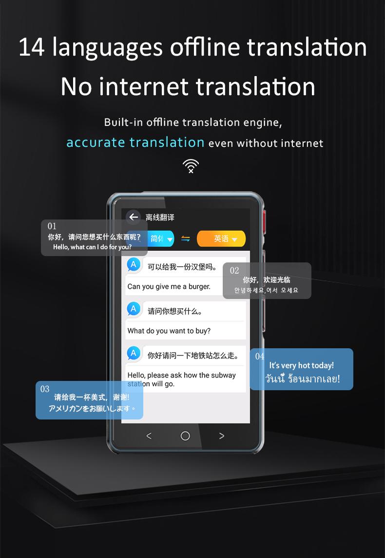 Product Introduction of P40 Smart Translator 135 Global Languages Voice Intelligent Online Translation Machine Offline Multilanguage Speech Translate 30
