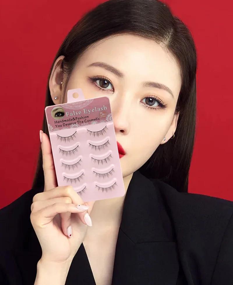Product Introduction of 5B-2 False Eyelash Makeup Cosmetics Make-up for Women False Eyelashes Cosplay Fan Beauty Makeup Tools Manga Lashes Eyelashes 12