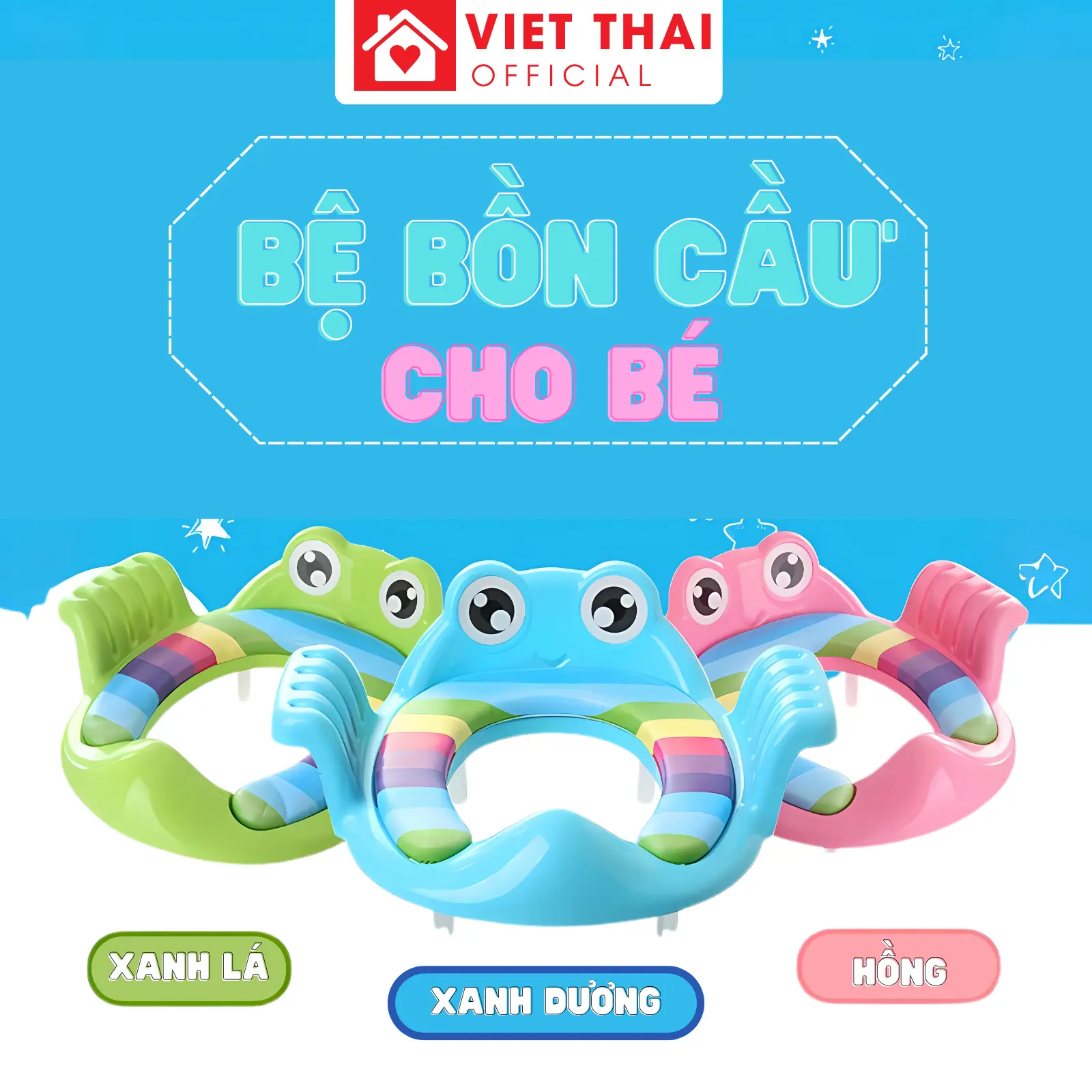 [Bệ Lót Bồn Cầu Cho Bé] Nhiều Màu, Có Tay Vịn An Toàn - Tiện Lợi, Giúp Bé Sử Dụng Bồn Cầu Dễ Dàng, Thoải Mái, Phù Hợp Với Mọi Nhà Vệ Sinh Voi Bô