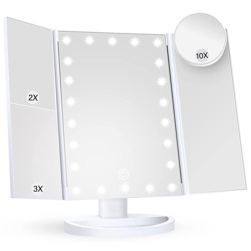 Foldable LED Mirror with Light, USB Rechargeable Touch Mirror with Magnification, Portable Makeup Mirror for Daily Use, Stocking Fillers Gift, Mum Compact Mirror, Room Decor 3