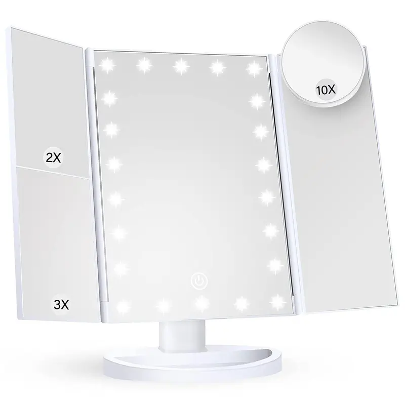 Foldable LED Mirror with Light, USB Rechargeable Touch Mirror with Magnification, Portable Makeup Mirror for Daily Use, Stocking Fillers Gift, Mum Compact Mirror, Room Decor 3