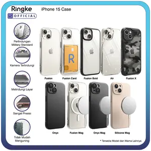 Casing Ringke Compatible For iPhone 15 Casing Magsafe Softcase Tipis Tahan Banting Military Layar Protector