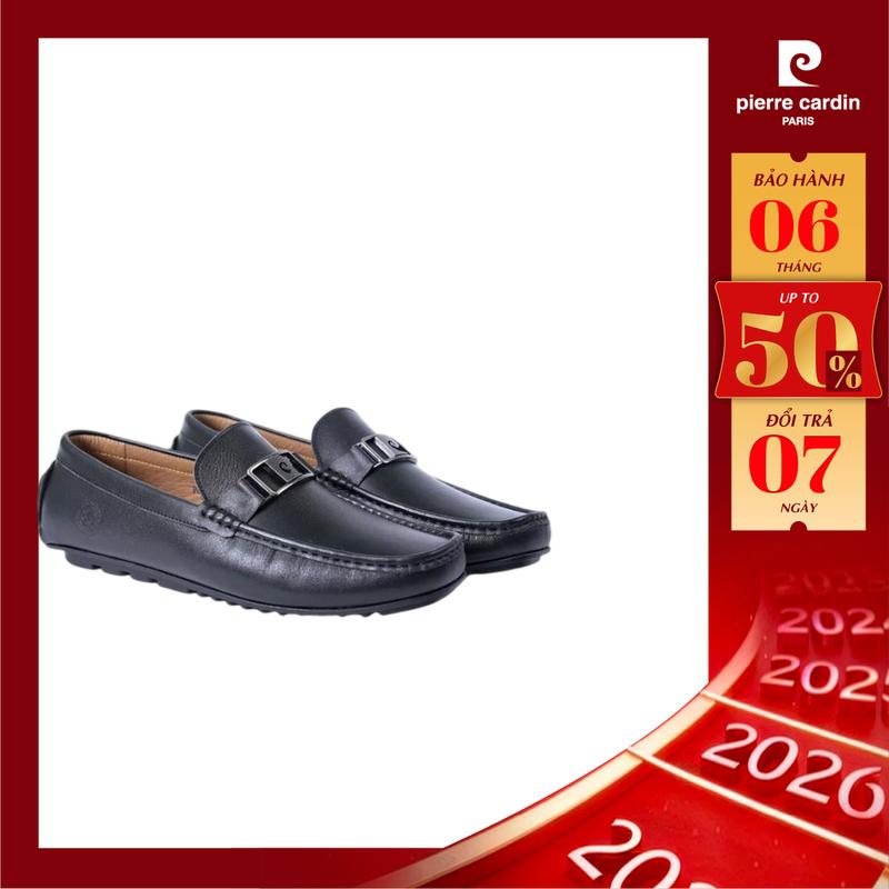   80 YEARS INDEPENDENCE DAY  Pierre Cardin Giày Lười Nam Da Thật PCMFWL 536 Màu Đen Khóa Kim Loại Sang Trọng & Tinh Tế Phù Hợp Với Vest Quần Tây Jeans 