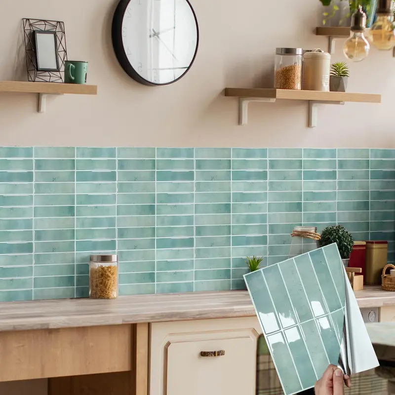 3D Mosaic Pattern Self-adhesive Wallpaper, Waterproof & Mildew-proof Decorative Wall Sticker for Foldable Shopping Trolley, Wall Paper for Kitchen, Bathroom, Living Room, Dining Room, Design, Home, Modern 8