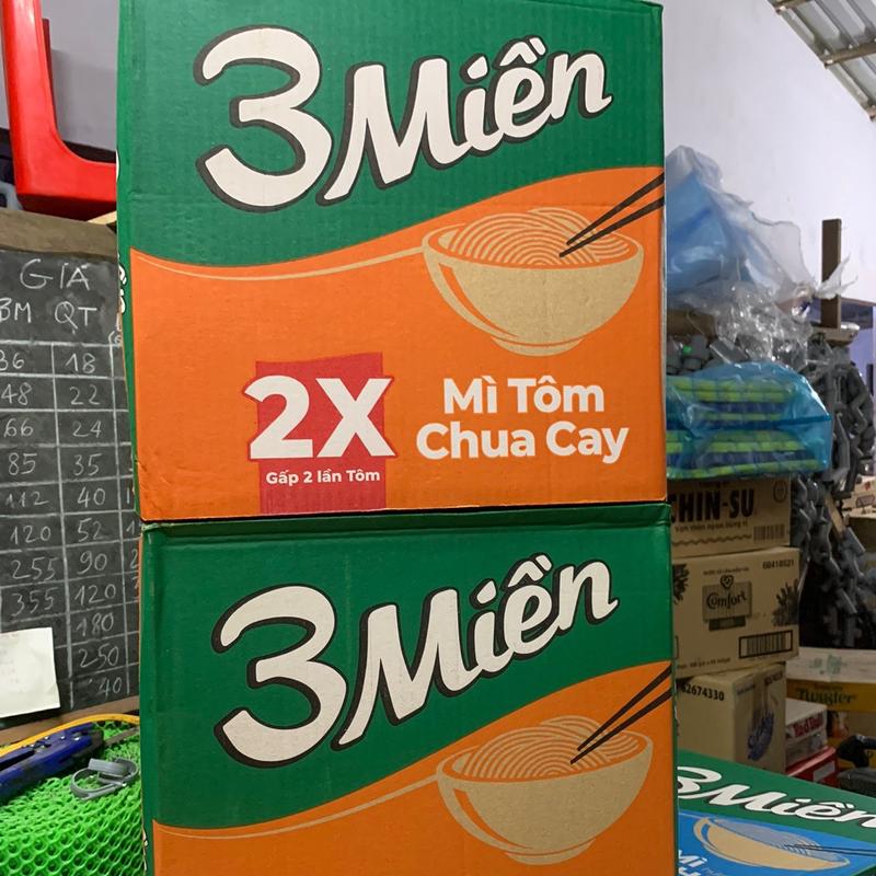 Combo 2 thùng Mì 3 Miền Tôm chua cay- 20 gói/thùng