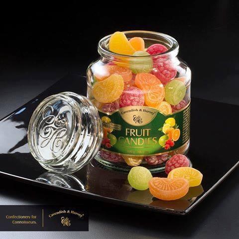 Kẹo trái cây Cavendish Harvey Đức hủ thủy tinh 300g 966g Candy Viên Kẹo Ăn Vặt Snack tráicây