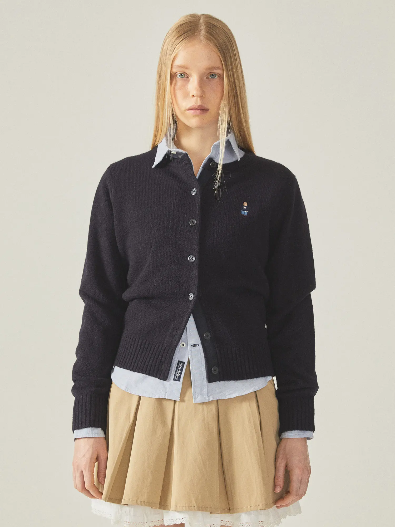WHOAU Áo Khoác Steve R-neck Cardigan_WHCKF1121F