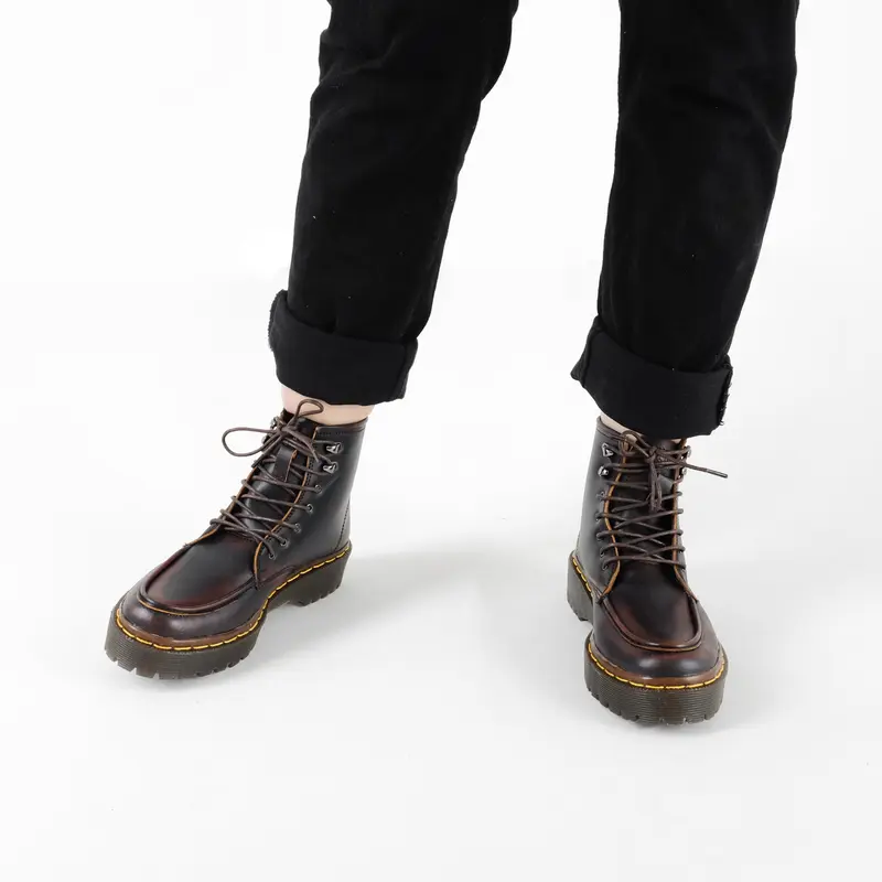 Sepatu Docmart Wanita Boots Kulit Bros Up Hitam Shoes sepatukarnaval cewek 2