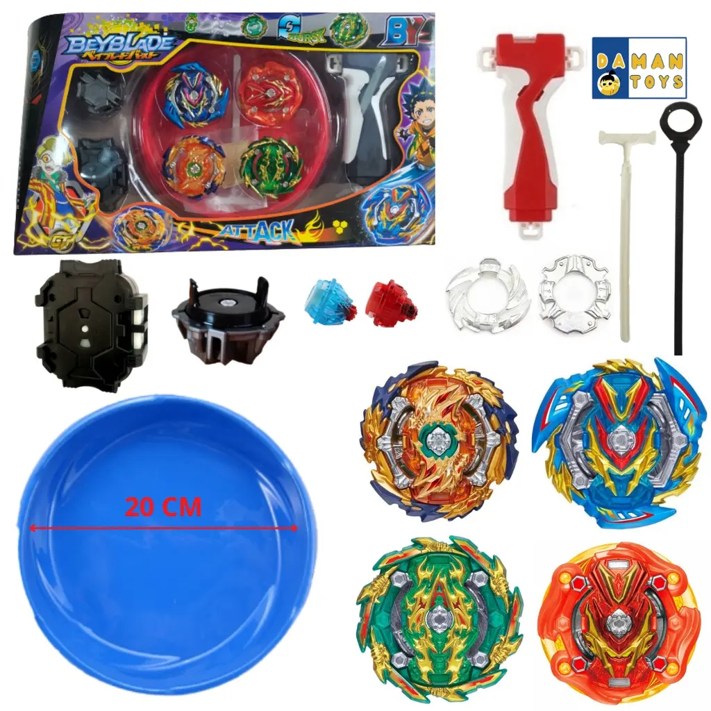 READY STOCK ✅ [PROMO] Gasing Beyblade Burst 4 in 1 Set Gasing GRATIS Arena Stadium