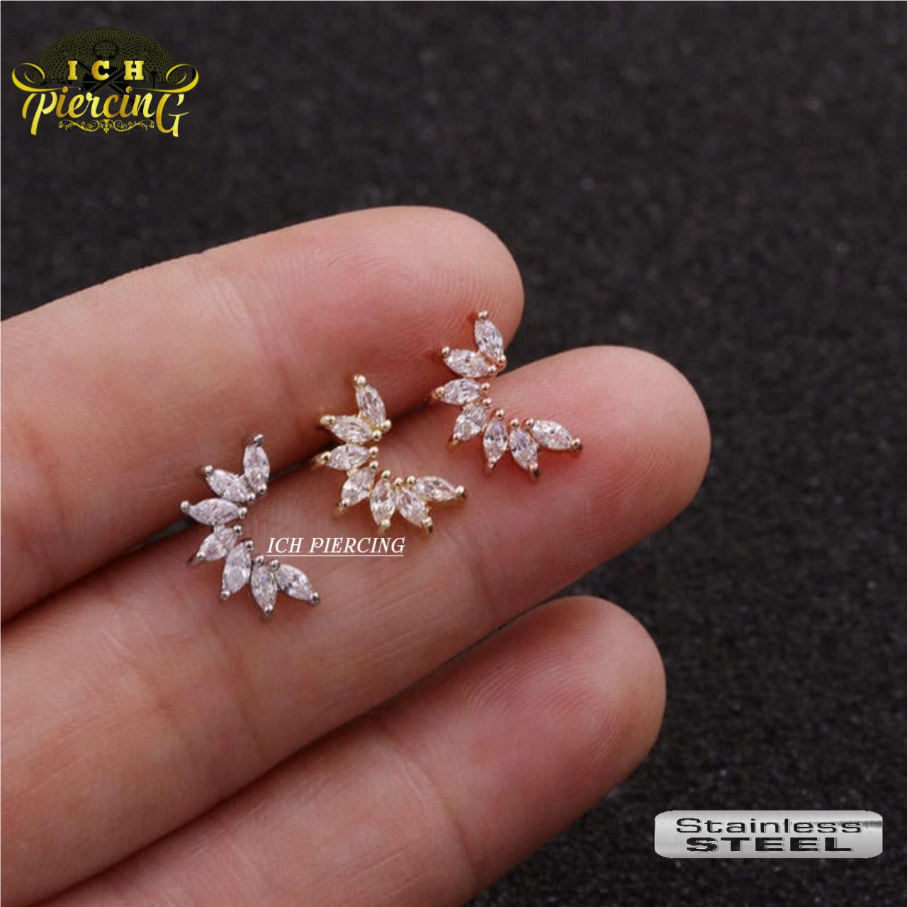 ICH 1PC Anting Earlobe Standar Helix Model2/ Anting Earlobe/ Earlobe Earrings/ Helix Earrings Elegan Perhiasan