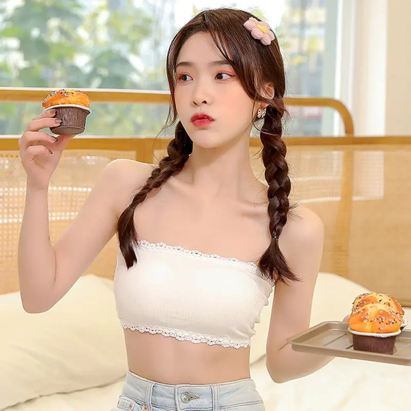[Free Shoulder Strap] Invisible Beauty Back Strapless Tube Top Underwear Female High School Students Anti-Exposure Girl Student Chest Wrap