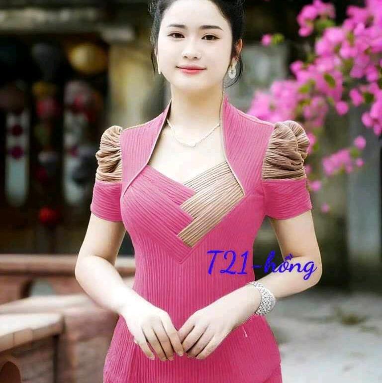set bộ quần dài áo xếp ly tay phồng size 40-70kg vải thun xốp  Women 4
