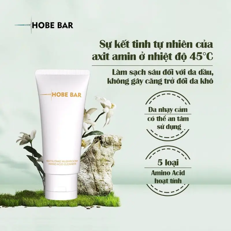 [SKINCARE] Sữa Rửa Mặt Amino Acid HOBE BAR hỗ trợ làm sạch dịu nhẹ và dưỡng ẩm da dành cho cả nam và nữ (50ml) 3