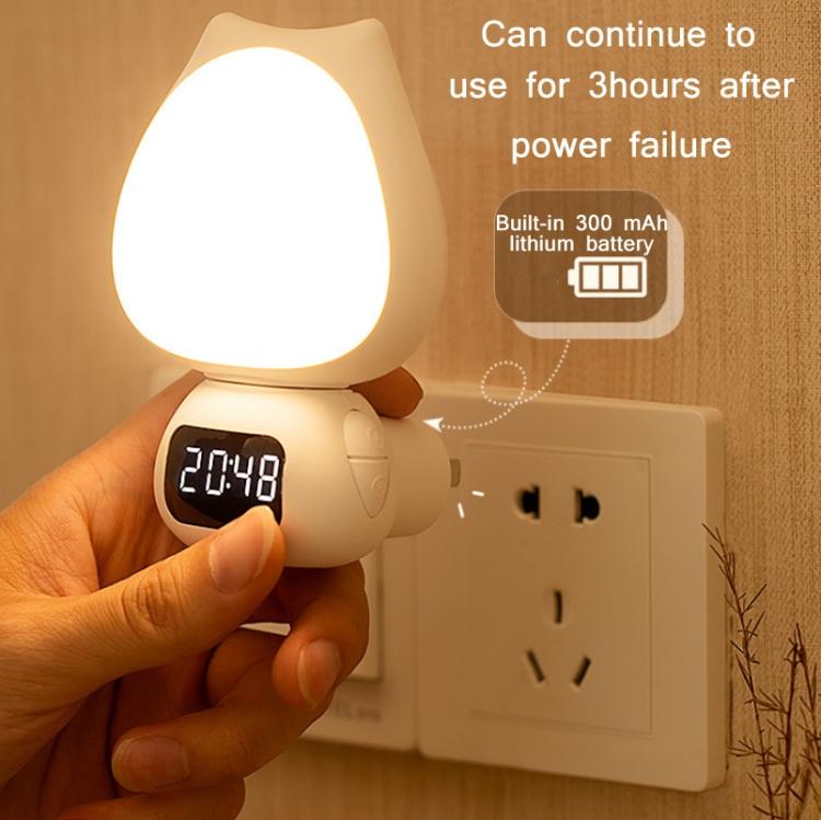 Lampu Tidur Model Kucing LED Wireless Lampu Tidur Jam Remote Digital Rechargeable - Lampu Hias Kamar 4